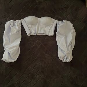 Corset top with puffed sleeves